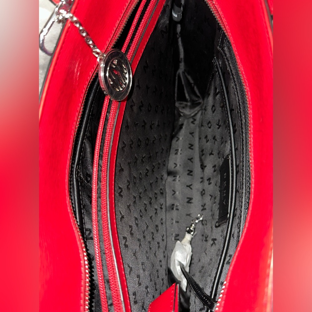 DKNY Red Leather Tote Bag - Picture 8 of 13